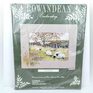 Rowandean Grazing Sheep Hand Embroidery Kit OPEN BOX Unused Countryside Scene